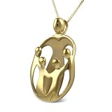 Large Vermeil Loving Mother and 4 Child Loving Family (R) Pendant
