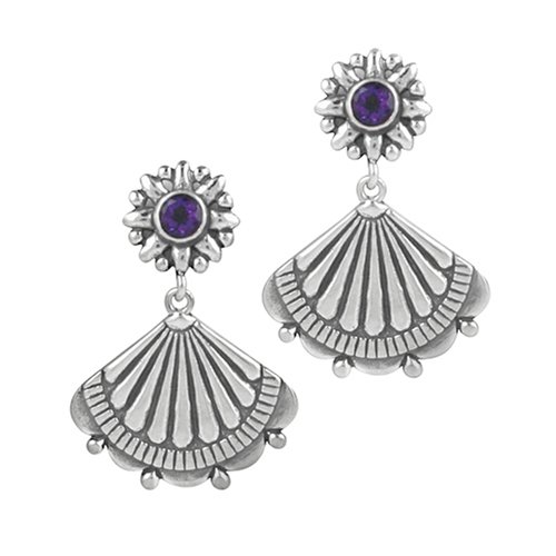 Sterling And Amethyst Vintage Style Earrings