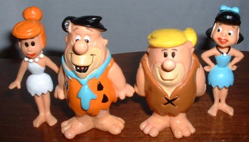 The Original Flintstones Cartoon Figure Set with Fred, Barney Wilma and Betty