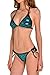 Vograce Womens Mermaid Print Halter Strappy Triangle Bikini Set 2 PCS Swimsuit