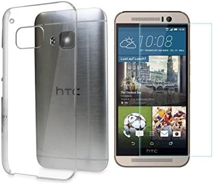 Ecopac Premium Soft Flexible Rubber Skin TPU Case Gel Cover with Clear Tempered Glass Screen Protector Protection Kit for HTC ONE M9 / HTC M9 (Transparent HK)
