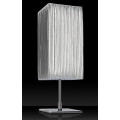 AMSTYLE Design Tischleuchte Paris silber 43,5cm Tischlampe Nachttischlampe
