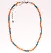 Carnelian, Turquoise and Silver Bead Necklace - Carnelian Beads Are Slightly Lighter Than Pictured