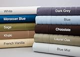 Magnolia Organics Bedding Sheet Set 350 Thread Count Sateen White w/White M ....