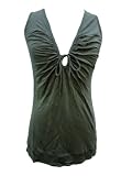 Kenneth Cole New York Women's Front Tie Tank Top - Slate Grey