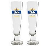 Officially Licensed Piels Beer Tall Pilsner Glass Set