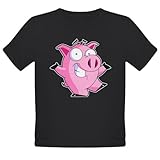 Artsmith, Inc. Organic Toddler T-Shirt Dark Pig Cartoon - Black, 4T