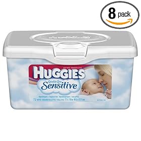 Huggies Gentle Care Sensitive Baby Wipes, 64 count ( pack of 8) (512 wipes)