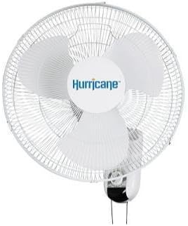Hurricane Supreme 16" 3 Speed Wall Mount Oscillating Fan - ETL listed Ecoplus