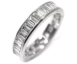 Platinum and Bagette Diamond Channel Set Half Circle Wedding Band or Anniversary Ring, Ring Size 6.25 (T.w 1.00)