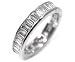Platinum and Bagette Diamond Channel Set Half Circle Wedding Band or Anniversary Ring, Ring Size 6.25 (T.w 1.00)