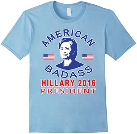 Men's Hillary Clinton Badass Tshirt XL Baby Blue
