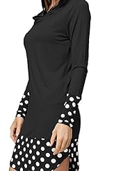 Long Sleeves Two-Toned Polka Dot Print Tunic 