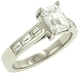 Baguette Diamond Engagement Ring .50cttw (cz center)