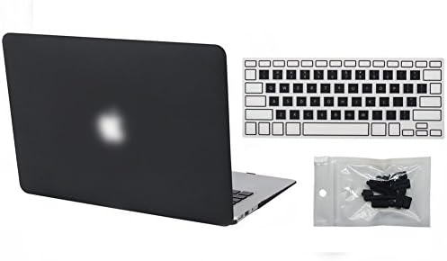 Zky - for Macbook Air 13"Black Ultra Slim Light Weight Rubberized Hard Case Cover + Matching Hollow Out Color Keyboard Cover and a Set of Dust Plug