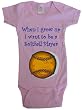 WHEN I GROW UP I WANT TO BE A SOFTBALL PLAYER - BigBoyMusic Baby Designs - White, Blue or Pink Onesie / Baby T-shirt