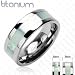 Solid Titanium with Mother of Pearl Inlayed Carbide Band Ring