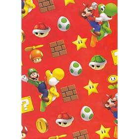 Super Mario Bros Gift Wrap Sheets & Tags