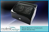 Modernir Design 4+6 Glossy Black Automatic Watch Winder Box - Rolex - Omega - Tag Heuer *Brand New*