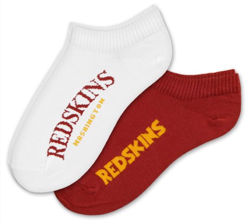Washington Redskins Women's No-Show Socks,  Medium (2-pack)