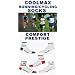 6 PAIRS COOLMAX SOCKS (DEFEET, SOCKGUY, AND LIN MIX) RUNNING/CYCLING SOCKS - MOSTLY WHITE
