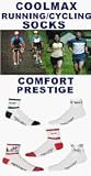 6 PAIRS COOLMAX SOCKS (DEFEET, SOCKGUY, AND LIN MIX) RUNNING/CYCLING SOCKS - MOSTLY WHITE