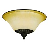Westinghouse 69103 Apple Valley Three-Light Flush Mount Fixture, Gilded Bronze Finish with Antique Amber Scavo Globe