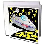 Londons Times Funny Aliens Cartoons - UFO Bumper Stickers - Greeting Cards-12 Greeting Cards with envelopes