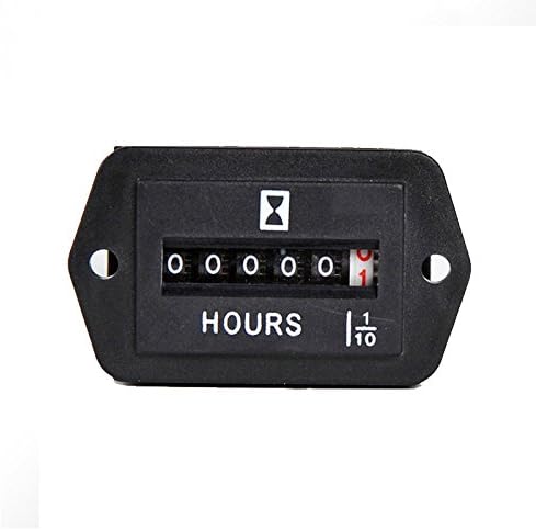 Hour Meter Gauge Hourmeter 6 to 80V Boat Outboard Inboard Marine Lawn Tractor (HM002(BLACK))