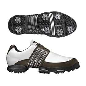 Adidas 2008 Men's Tour Traxion II Wide Golf Shoe - Running White / Running White / Mustang Brown - by adidas