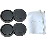 Fotasy RBE2X 2x Rear Lens Cover and Camera Body Cap Set with Cleaning Cloth for Sony E-Mount NEX Mirrorless Camera (Black)
