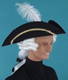 Halloween Costumes Accessories Black Historical American Revolution George Washington Tricorn Three Cornered Hat Costume Theme Party Accessory