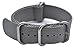 ArtStyle Watch Band with 1.5mm Thickness Quality Nylon Strap and Heavy Duty Brushed Buckle (Grey, 18mm)