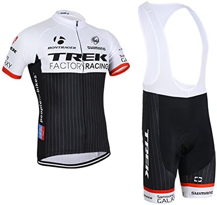 Luckyspring Trek Factory Racing Mens MTB Cycling Short Sleeve Jersey and Bike Bib Shorts Bicycle Set Suit