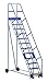 Vestil LAD-12-14-P Warehouse Ladder, 58 Degree, Perforated, 12 Step, 14", Blue
