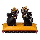 Grasslands Road Pretty Wicked Black Cat on Pillow Salt and Pepper Set