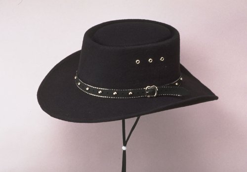 Black Faux Felt San Jose Gambler Cowboy Hat L/XL