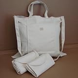 Foldable Organic Cotton Grocery Shopping Tote Bag (3 Piece Set)