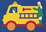 kids and infants educational toys item: FIRE TRUCK CREPE RUBBER PUZZLE