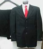 New Mens Black 100% Wool Fully Lined 3 Button Dress Suit