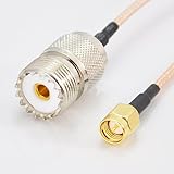 Handheld Antenna Cable SMA male to UHF SO-239 Female Connectors 6''