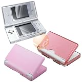 Pink Hard Crystal Case Cover + Soft Protective Silicone Skin +LCD Screen Protector for Nintendo DS Lite NDSL