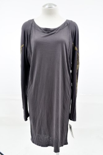French Connection Brown Silver Grey Long Sleeve Dress