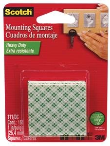 Scotch(R) Mounting Squares 111, 1 in x 1 in, 16 squares [PRICE is per PACK]