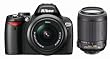 Nikon D60 10.2MP Digital SLR Camera with 18-55mm f/3.5-5.6G AF-S DX VR and 55-200mm f/4-5.6G ED IF AF-S DX VR Zoom-Nikkor Lens with 2 Nikon School DVDs
