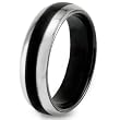 Domed Polished Black Plated Tungsten Carbide Ring (7.0mm) - Sizes 8 - 13