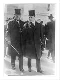 Historic Print (S): [John D. Rockefeller, full-length portrait, walking on street with John D. Rockefeller,
