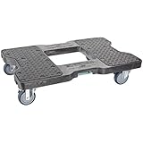 Snap-Loc AM-1500DB319-PU High Density Polyethylene E-Track Dolly, 1500 lbs Capacity, 32" Length x 21" Width x 7" Height, Black