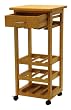 Winsome Wood Wine Cart with Drawer, Light Oak