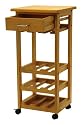Oak Finish Hardwod Wine Rack-Stores 9 Bottles (Oak) (32"H x 16.75"W x 16.75"D)